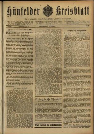 Erste Ausgabe vom Donnerstag, den 06. Dezember 1917.