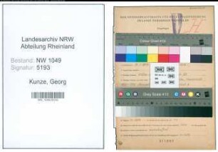 Entnazifizierung Georg Kunze , geb. 11.01.1906 ()