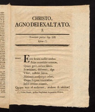 Christo, Agno Dei Exaltato.