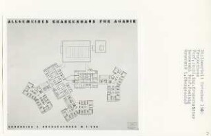 Allgemeines Krankenhaus für Agadir (Diplomarbeit bei Peter Poelzig): Grundriss 1. Obergeschoss 1:200