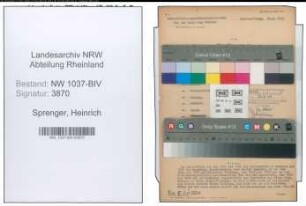 Entnazifizierung Heinrich Sprenger , geb. 05.11.1895 (Kaufm.Angestellter)