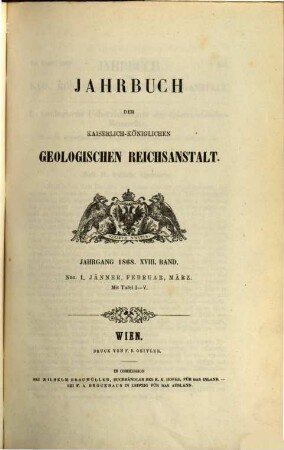 Jahrbuch der Geologischen Reichsanstalt. 18, 18. 1868