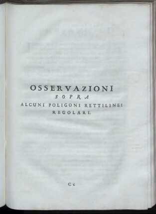 Osservazioni Sopra Alcuni Poligoni Rettilinei Regolari