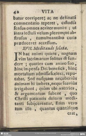XVII. Meditandi solatia