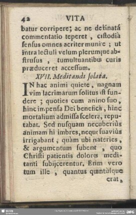 XVII. Meditandi solatia
