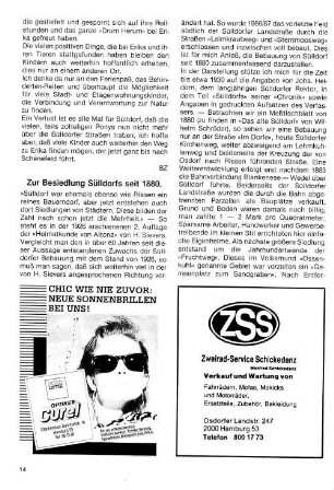 Zur Besiedlung Sülldorfs seit 1880.