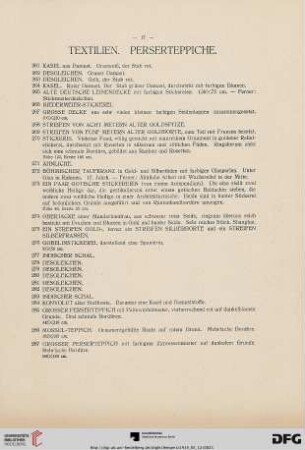 Textilien. Perserteppiche (Nr. 261-302)