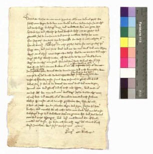 Schreiben des Eberhard von Wittstadt, genannt Hagenbuch wegen Ohrnberg und Verrenberg.