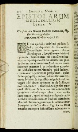 Epistolarum Medicinalium Liber V.