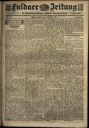 Zweite Ausgabe vom Samstag, den 01. September 1900.