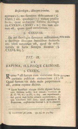 Tit. IX. De Rapina, Illiusque Crimine