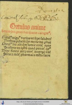 Ortulus anime denuo diligenter et exacte castigat[us]. ...