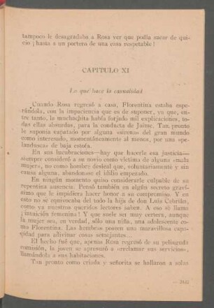 Capítulo XI - Lo que hace la casualidad