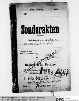 Bau und Unterhaltung der Unterkünfte für die Schutzpolizei und der Höheren Polizeischule in Eiche, Kr. Osthavelland