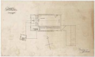 Gsaenger, Gustav; München - Fürstenried; Ev. Andreas Kirche, Pfarrhaus und Siedlung Fürstenried 2 - Vorprojekt Emporengeschoss (Grundriss)