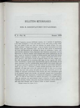 Bullettino Meteorologico del R. Osservatorio di Palermo
