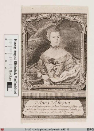 Bildnis Anna Amalia, Herzogin zu Sachsen-Weimar u. Eisenach, geb. Prinzessin von Braunschweig-Wolfenbüttel
