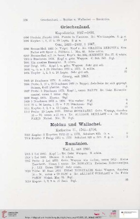 Griechenland / Moldau und Wallachei / Rumänien (Nr. 6996 - 7019)