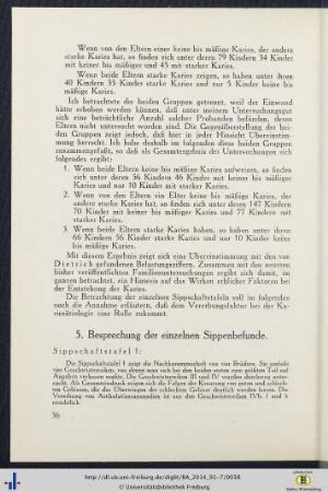 5. Besprechung der einzelnen Sippenbefunde.