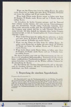 5. Besprechung der einzelnen Sippenbefunde.