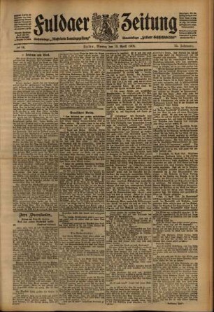 Ausgabe vom Montag, den 13. April 1908.