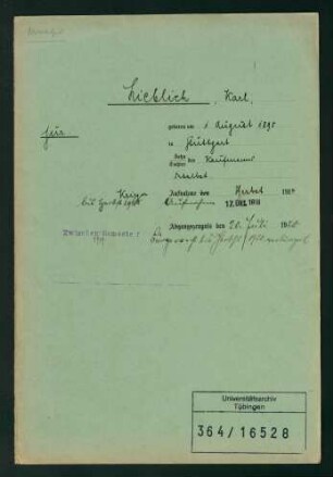 Lieblich, Karl * 01.08.1895