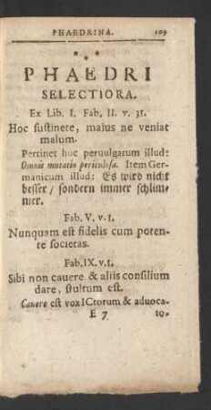 Phaedri Selectiora