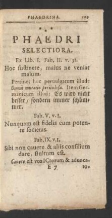 Phaedri Selectiora
