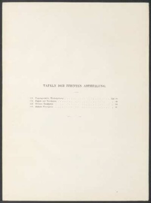 Tafeln der zehnten Abtheilung.