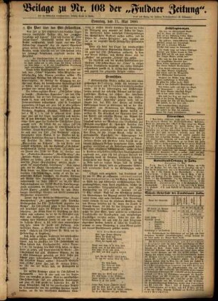 Zweite Ausgabe vom Sonntag, den 11. Mai 1890.