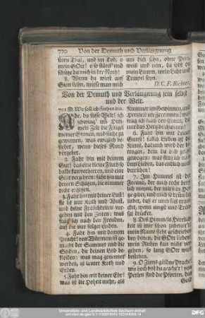 Von der Demuth und Verläugnung sein selbst und der Welt.