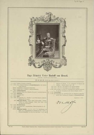 Hugo Heinrich Victor Rudolf von Bessel, General-Major, Commandeur der 26. Infanterie-Brigade : Lebenslauf mit Fotografie