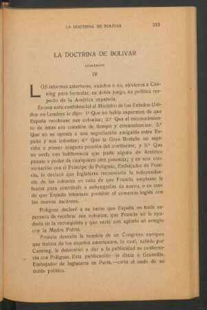 La doctrina de Bolívar - (Conclusión)
