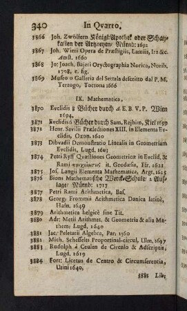340-368, IX. Mathematica - X. Geographia, Chronologia, Histor. & Itineraria
