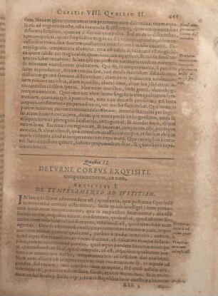 Quaestio II. Detvrne Corpvs Exqvisite temperamentum, an non.