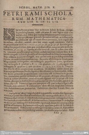 PETRI RAMI SCHOLARUM MATHEMATICARUM LIB. X. IN II. LIB. elementorum.