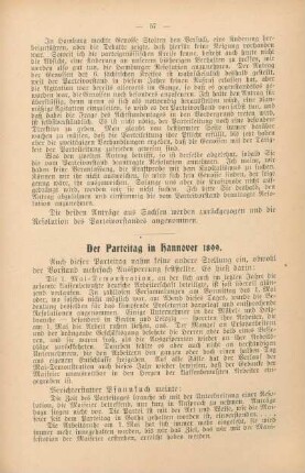 Der Parteitag in Hannover 1899.