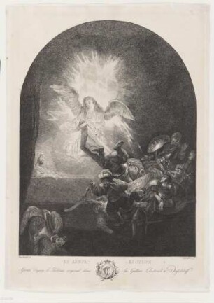 Radierung aus der "Passion" nach Rembrandt: Auferstehung Christi
