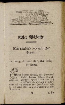 Erster Abschnitt. Von allerhand Potagen oder Suppen