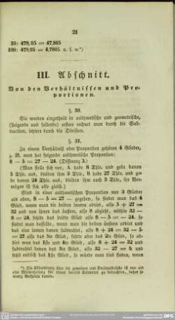 III. Abschnitt. Von den Verhältnissen und Proportionen