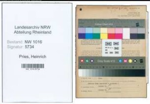 Entnazifizierung Heinrich Pries , geb. 27.01.1909 (Schmied)