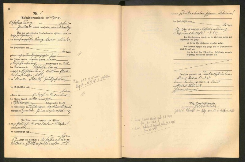 Standesamtsbuch der Stadt Aschaffenburg: Eheschließungen 252/1930 - 130/1931