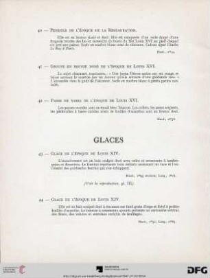 Glaces (Nr. 43-44) avec planche III