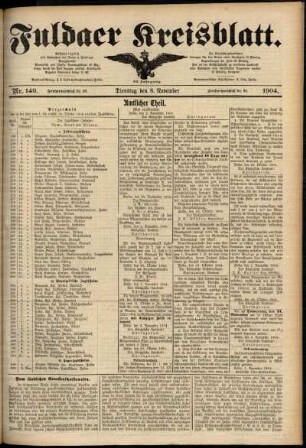 Ausgabe vom Dienstag, den 08. November 1904.