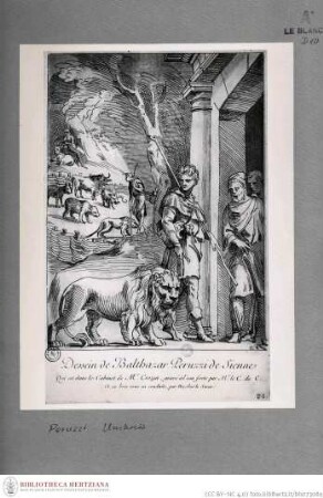 Androklus und der Löwe (nach der Zeichnung Peruzzis heute in der Ermitage, Leningrad)