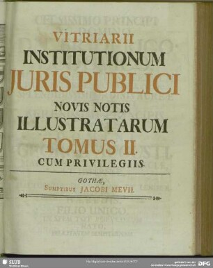 2: Vitriarius Illustratus, Seu Institutiones Iuris Publici Romano-Germanici