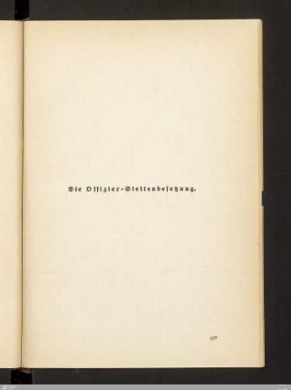 Die Offizier-Stellenbesetzung