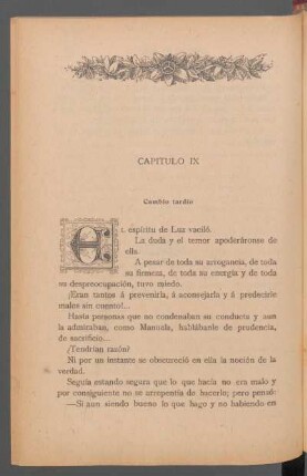 Capítulo IX - Cambio tardío