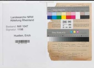 Entnazifizierung Erich Huetten , geb. 07.03.1906 (Kaufmann)