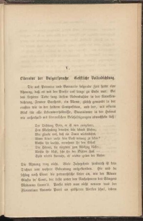 V. Literatur der Vulgarsprache. Geistliche Volksdichtung.